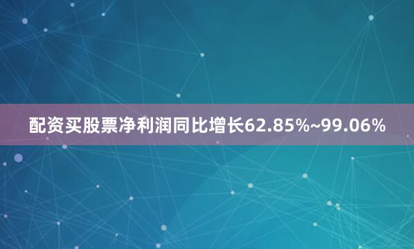 配资买股票净利润同比增长62.85%~99.06%